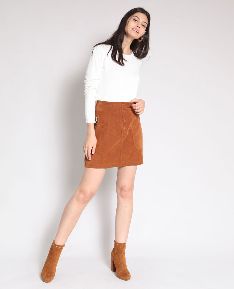 Jupe effet peau beige sable - Pimkie
