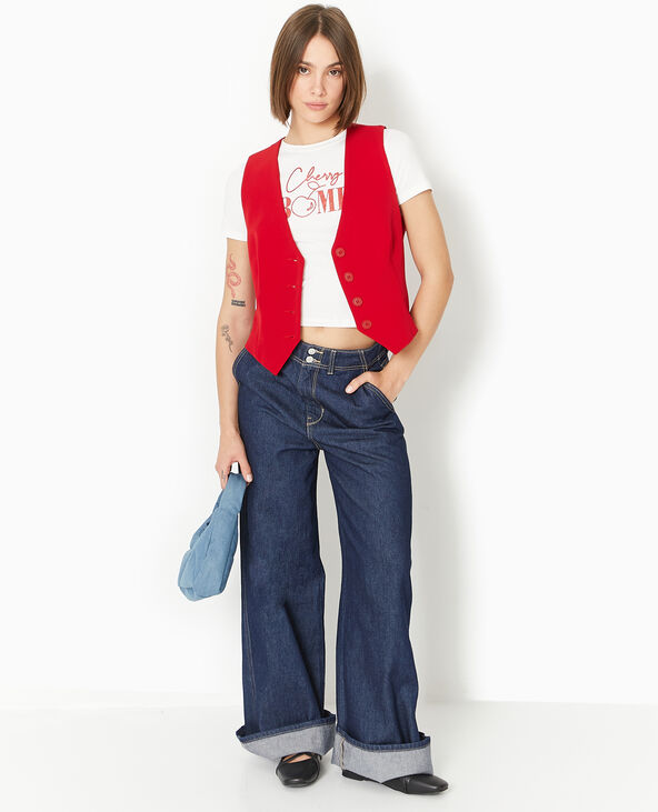 Gilet barman city rouge - Pimkie