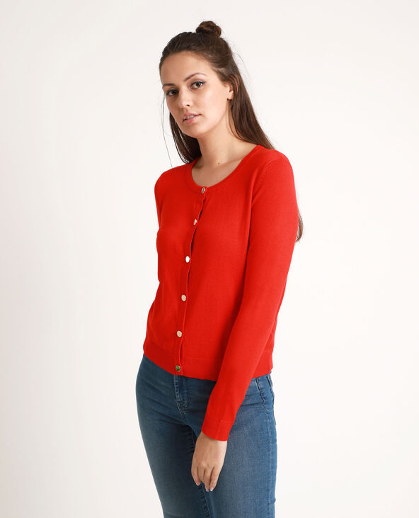 Gilet boutons dorés rouge - Pimkie