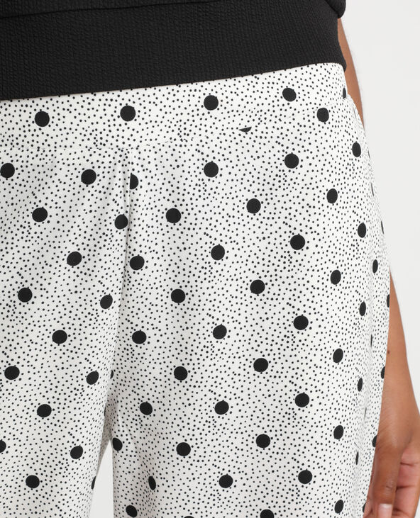 Pantalon fluide à pois blanc - Pimkie