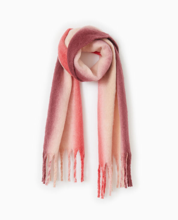 Echarpe en maille extra douce avec franges bordeaux - Pimkie