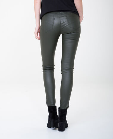 Skinny 7/8 enduit vert foncé - Pimkie