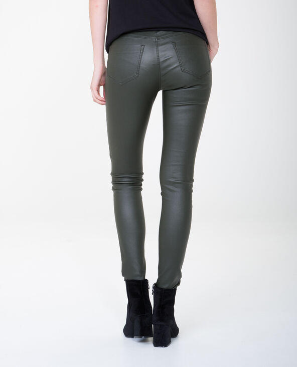 Skinny 7/8 enduit vert foncé - Pimkie