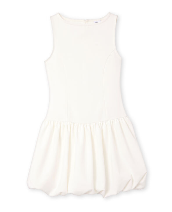 Robe courte en maille extensible avec bas ballon blanc - Pimkie