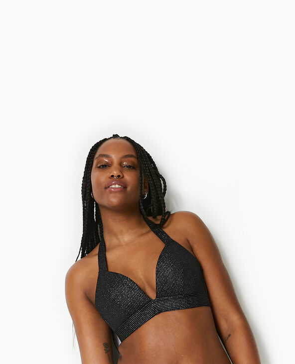 Haut de maillot de bain triangle avec lurex noir - Pimkie