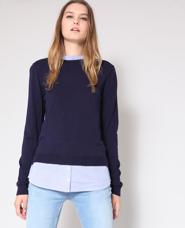 Pull chemise bleu marine - Pimkie