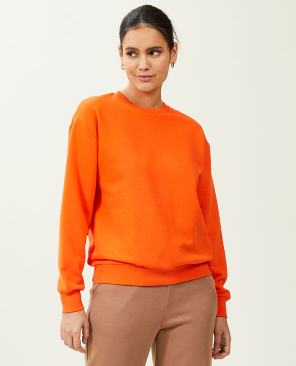 Sweat col rond orange - Pimkie