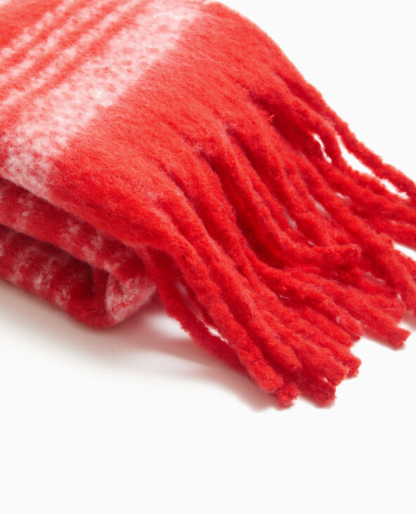 Echarpe en maille extra douce avec franges rouge - Pimkie