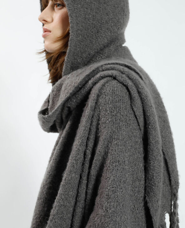 Poncho à capuche gris foncé - Pimkie
