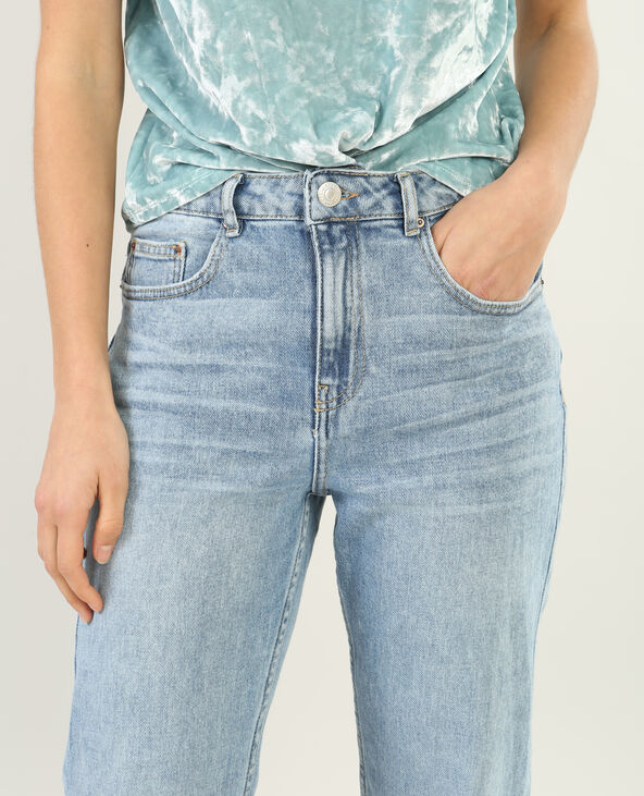 Jean droit 7/8 taille haute bleu - Pimkie