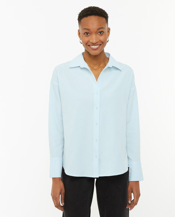 Chemise oversize col ouvert bleu clair - Pimkie