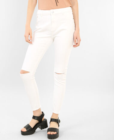 Skinny raw cut blanc - Pimkie