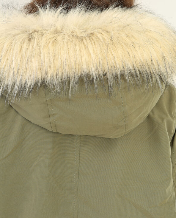 Parka fourrée à capuche vert de gris - Pimkie