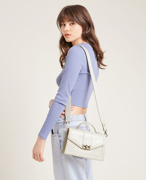Sac boxy effet croco écru - Pimkie