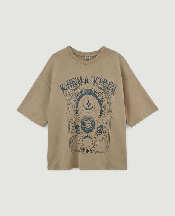 T-shirt imprimé oversize camel - Pimkie