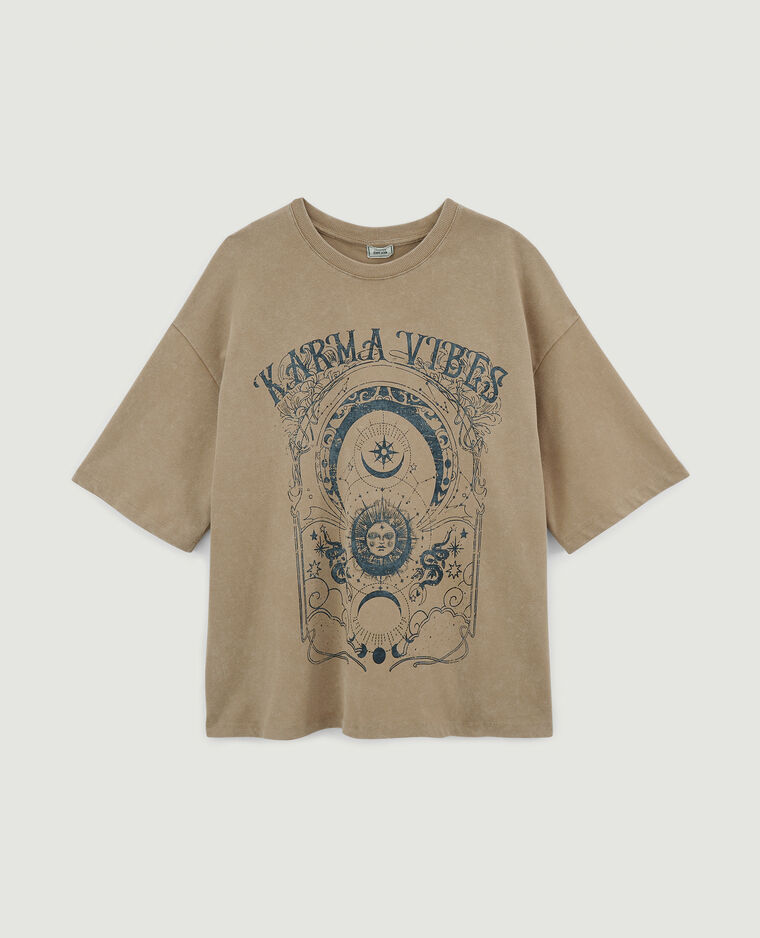 T-shirt imprimé oversize camel - Pimkie