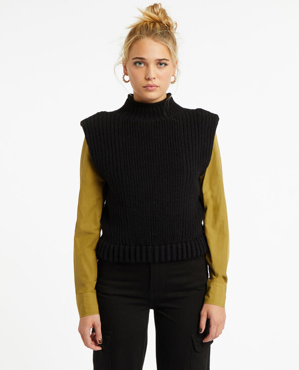 Pull sans manches avec col montant noir - Pimkie
