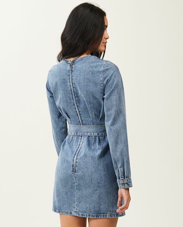 Robe en jean avec ceinture bleu - Pimkie