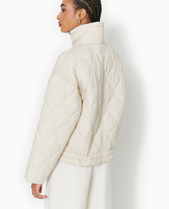 Veste matelassée + écharpe assortie beige - Pimkie