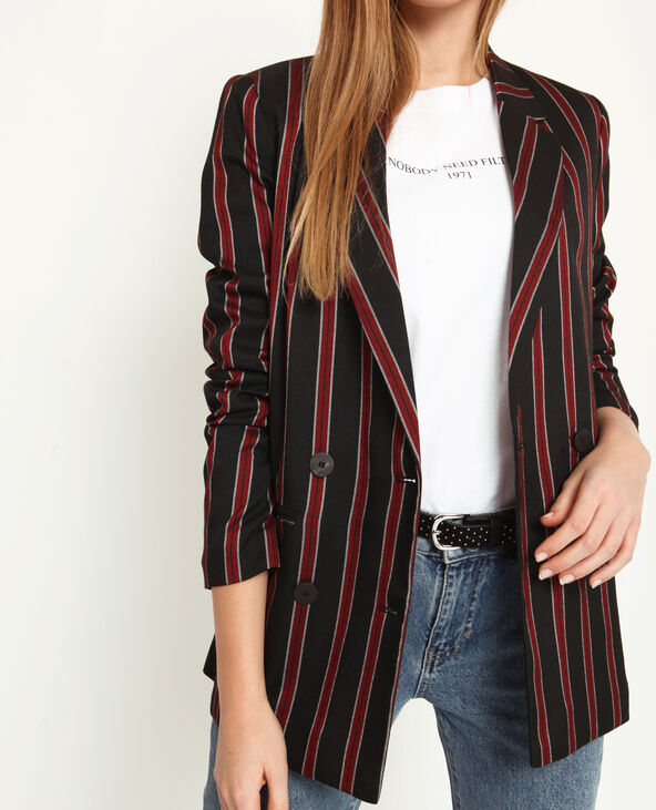 Blazer à rayures noir - Pimkie