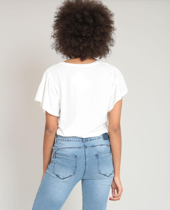 T-shirt brodé écru - Pimkie