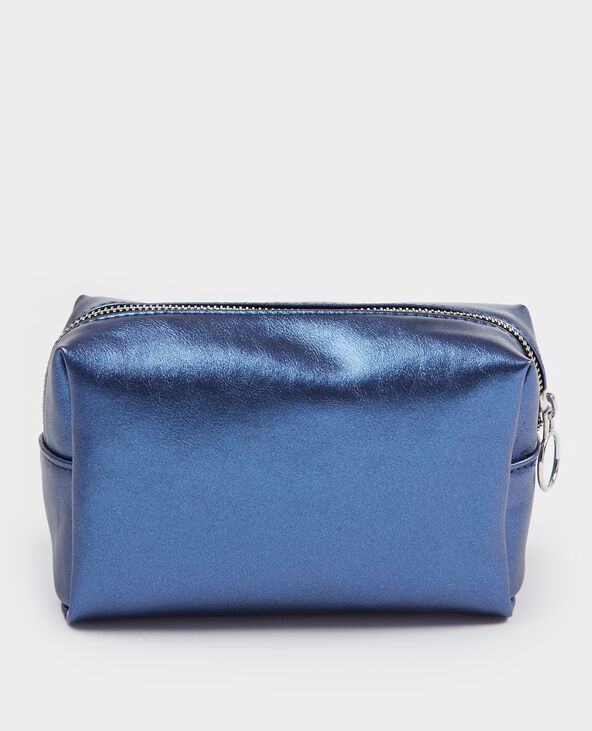 Trousse de maquillage métallisée bleu foncé - Pimkie