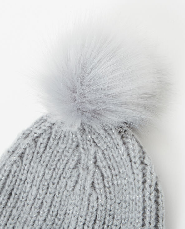 Bonnet à pompon gris foncé - Pimkie