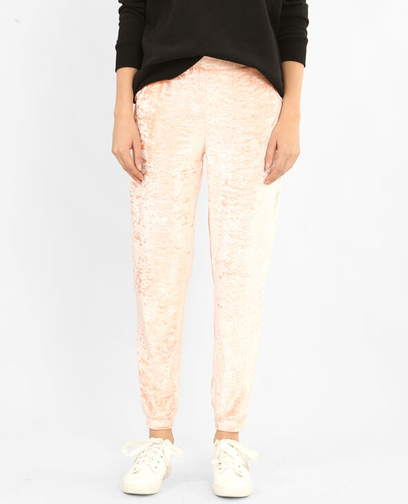 Pantalon de jogging effet velours rose clair - Pimkie