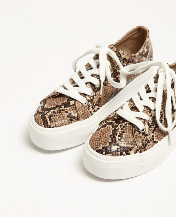 Baskets faux python beige - Pimkie