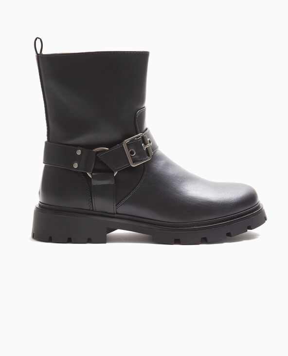 Boots motardes avec brides noir - Pimkie
