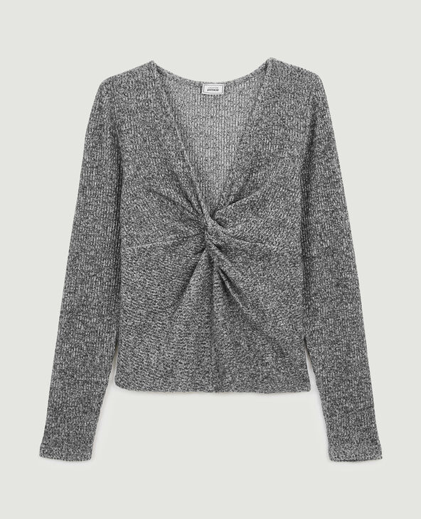 T-shirt manches longues toucher doux gris clair - Pimkie