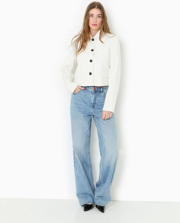 Veste city droite et courte blanc - Pimkie