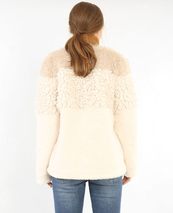 Manteau fausse fourrure beige - Pimkie