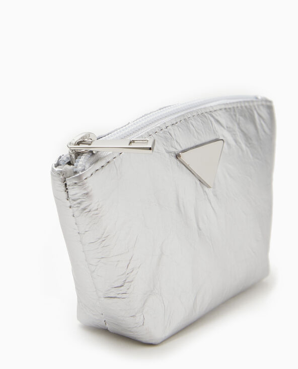 Porte-monnaie en tissu métallisé argenté - Pimkie