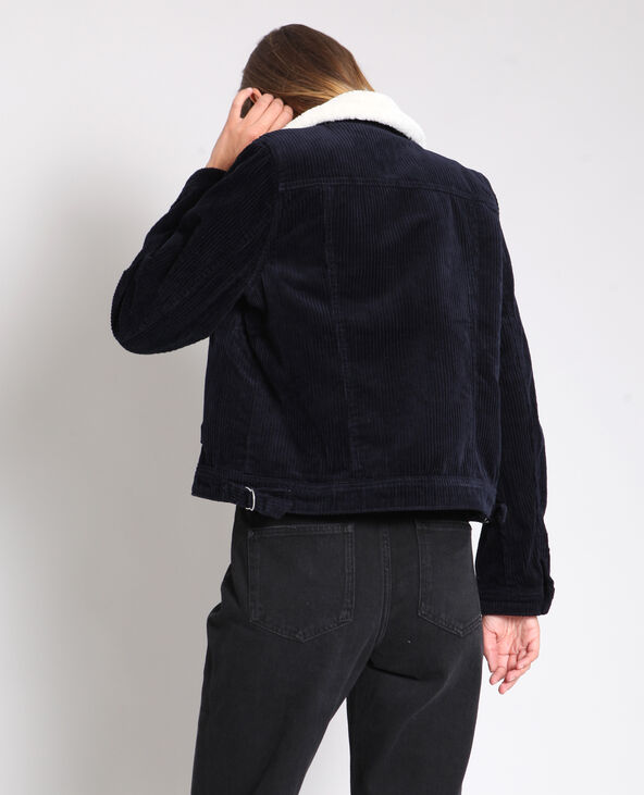 Veste courte velours bleu - Pimkie