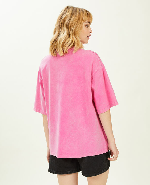 T-shirt oversize avec imprimé rose - Pimkie