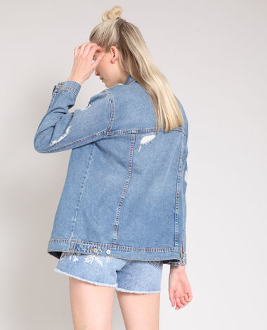 Veste en jean oversize bleu - Pimkie