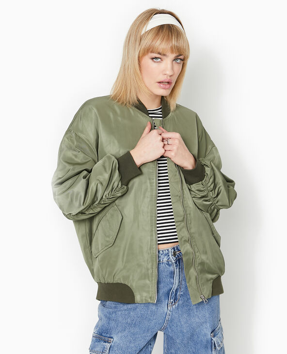 Bombers oversize avec fronces dos et manches vert kaki - Pimkie