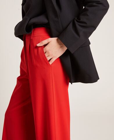 Pantalon large taille haute SMALL rouge - Pimkie