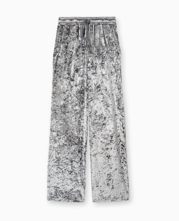 Pantalon fluide en velours gris - Pimkie