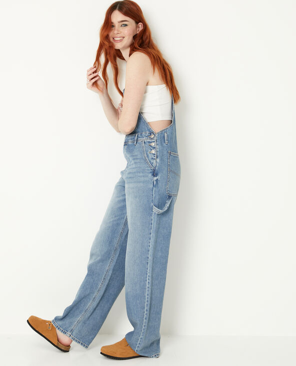 Salopette baggy en jean bleu - Pimkie