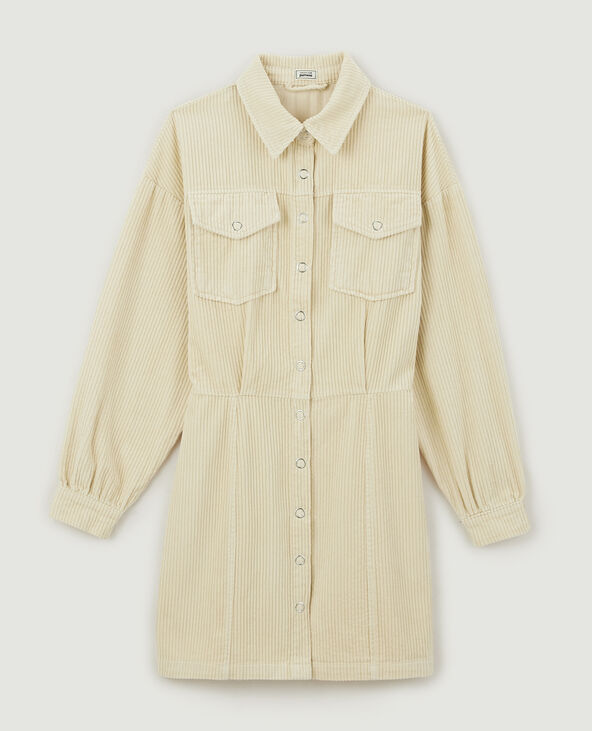 Robe en velours côtelé taupe - Pimkie