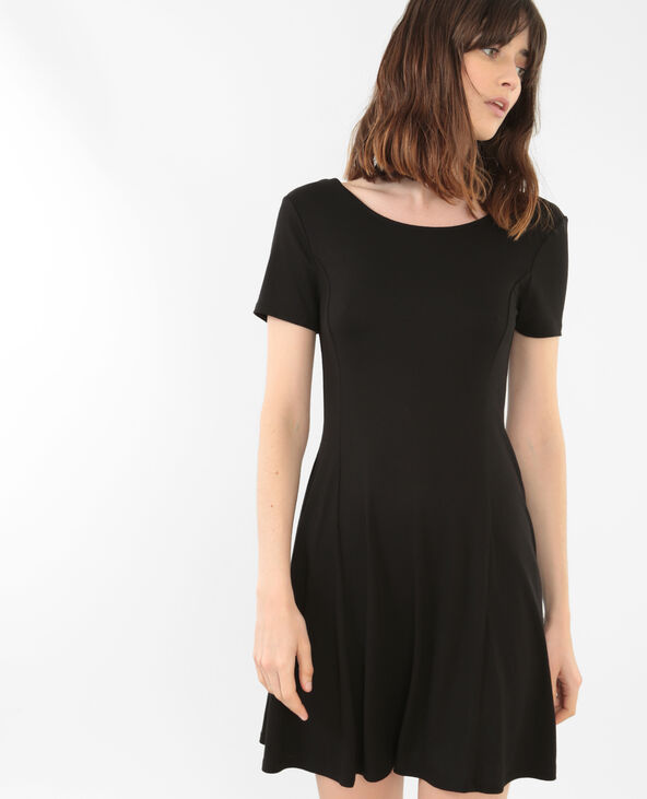 Robe trapèze dos rond noir - Pimkie