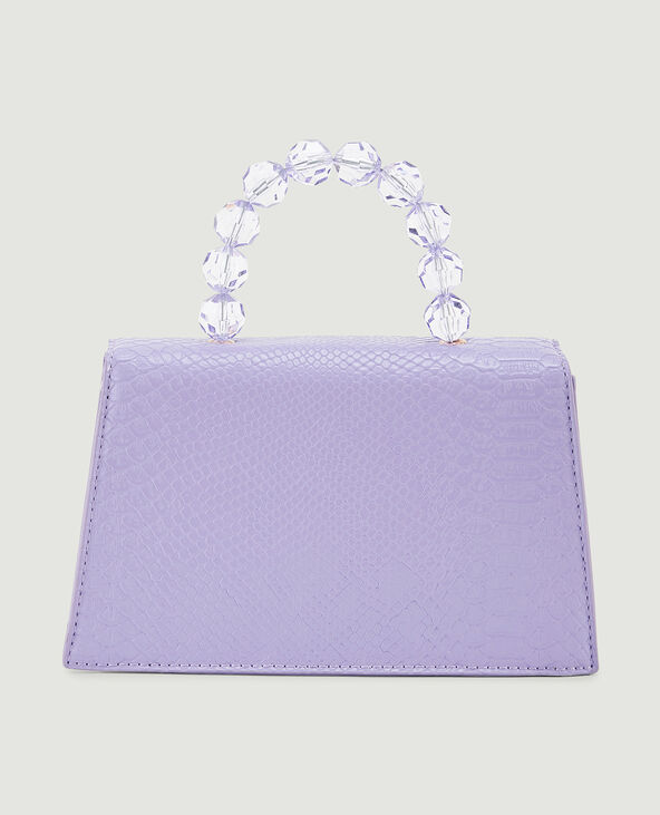 Sac boxy avec poignée perles lilas - Pimkie