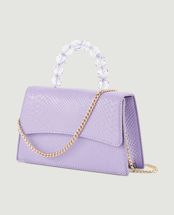 Sac boxy avec poignée perles lilas - Pimkie