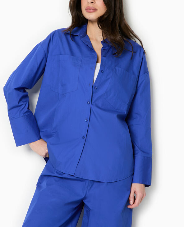 Chemise oversize avec poches bleu électrique - Pimkie