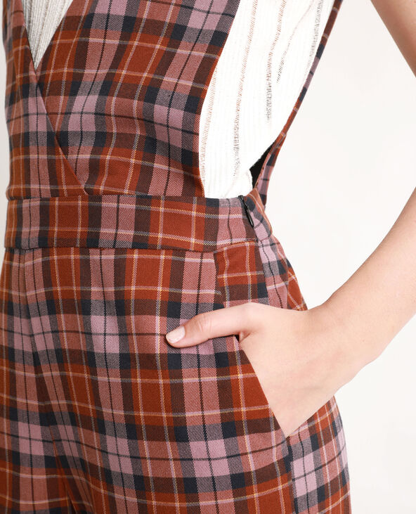 Combi-pantalon à carreaux marron - Pimkie
