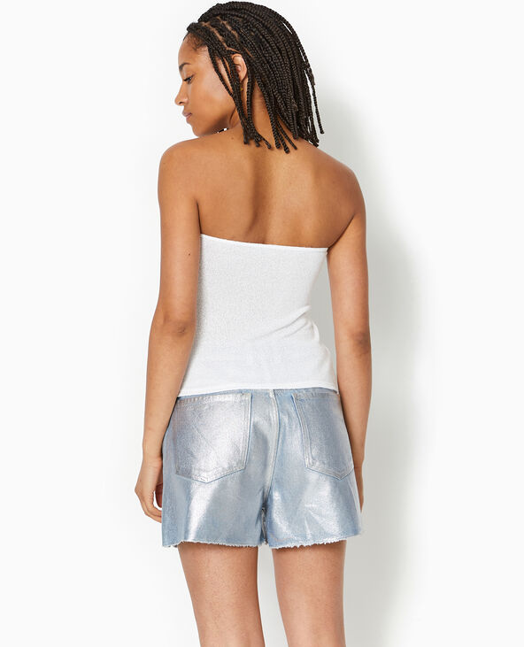 Top bustier bandeau en maille blanc - Pimkie