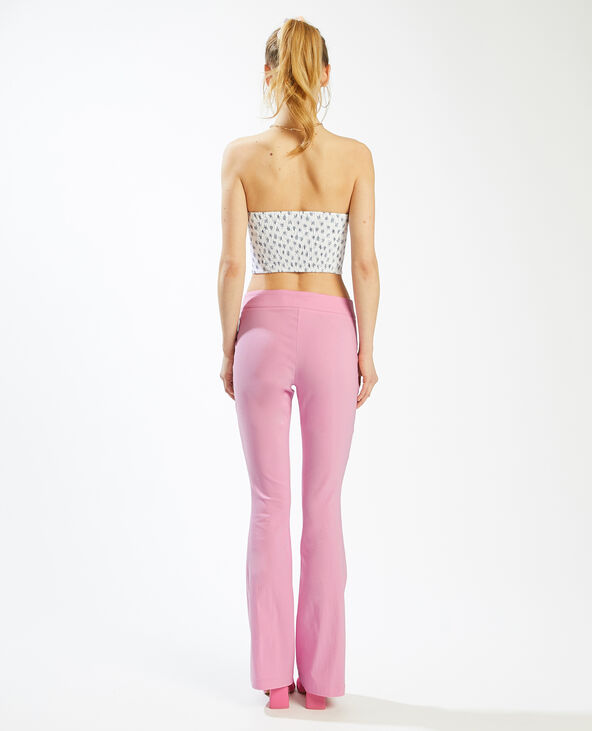 Pantalon taille basse et bas évasés rose - Pimkie