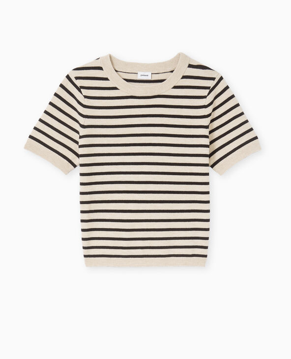 Pull manches courtes en maille fine écru - Pimkie